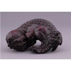 Antique Chinese Carved Wood Lion #1668044