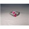 Image 1 : Estate 10K 14K WG Ruby Diamond Heart Ring #1668274