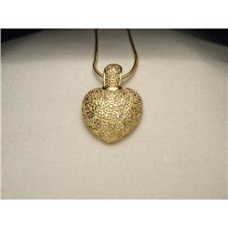 18K YG Gold Diamond Heart Enhancer Pendant #1668317