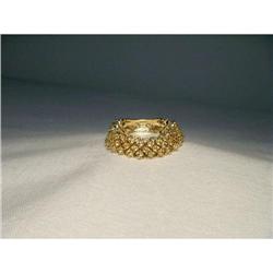 14K YG Yellow Sapphire Flexibe Mesh Band Ring #1668331