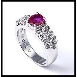 FLATTERING RUBY AND DIAMOND RING #1681580