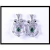 Image 1 : Vintage Design 18K White Gold Emerald and #1681598