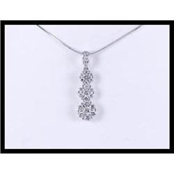 Stylish 18K White Gold Diamond Pendant #1681603