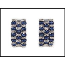 Lovely 18K Gold Sapphire and Diamond Earrings #1681609