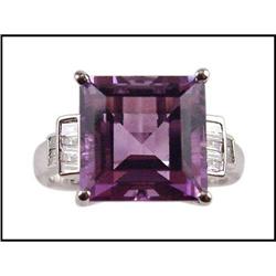 Fashionable 18K White Gold Diamond and Amethyst#1681612