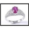 Image 1 : Georgous 18K White Gold Ruby Diamond Ring #1681664