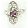 Vintage 18k W Gold Dinner Ring .90ct Ruby & Dia#1681761