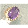 30ct Amethyst & Diamonds 14k Y Gold Ring #1681763