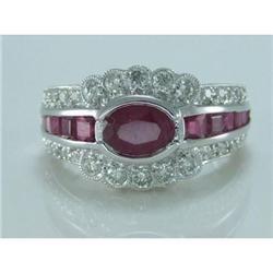 18K White Gold Ruby Diamond Ring #1682076