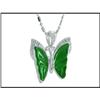 Image 1 : Elegant 14K Jade and Diamond Pendant #1682134