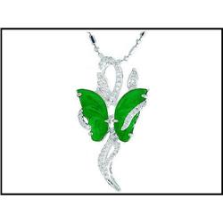 Sensational 14K White Gold Jade and Diamond #1682140