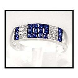 INVISIBLE SET FINE SAPPHIRES DIAMOND 18K #1682159