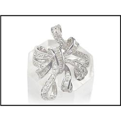 18K WHITE GOLD RIBBON DESIGN DIAMOND RING(was #1682164