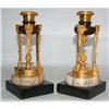 Image 1 : PAIR  ORMOLU BRONZE & MARBLE CANDLESTICKS mid #1695764