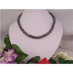 8-9mm Frshwtr Black Pearl Necklace w/Gold #1696033