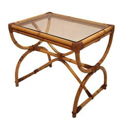 Vintage Rattan End Table-eames era modern #1696053