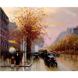 PARIS STREET SCENE ORIGINAL OIL  #1696061