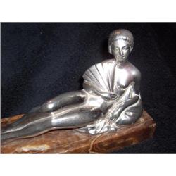 French Art Deco Chrome Statue #1696109