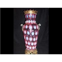 Venetian  Cranberry Glass Vase with Gilded #1696110