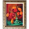 Image 1 : ORIG OIL PAINTING FLOWERS IN RED AND ORANGE #1696174