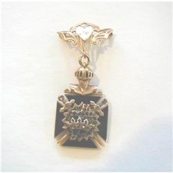 ANT. KNIGHTS TEMPLAR MASONIC FOB/14K/DIAMONDS #1696226