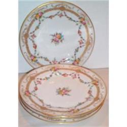 Four Hand Painted Limoges Floral Plates #1696238