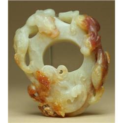 Jade Archer's Ring Shaped Pendant w/ Dragon #1696247