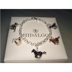 Silver Hidalgo Enamel Horse Charm Bracelet #1696371