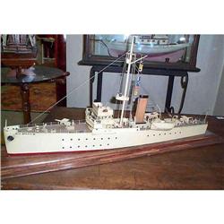 WW1-11 Antique Wood Naval Cruiser Ship Model #1696376