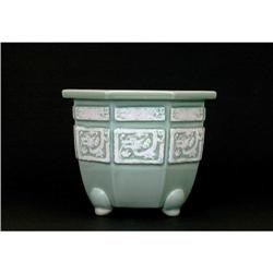 Old Japanese Celadon Imari Relief Lg Planter #1696418