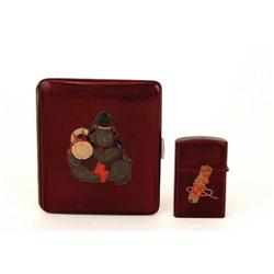 Japanese Lacquer Cigarette Case Child Drum #1696423