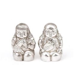 Old Japanese Sterling Silver Salt Pepper Doll #1696446