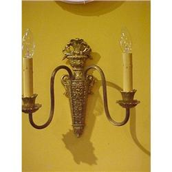 DOUBLE FRENCH GILT WALL SCONCES #1696482