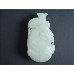 Chinese carved jade rats & ruyi #1696498