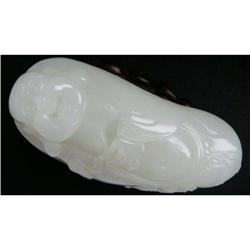Chinese carved white jade happy Buddha  #1696508