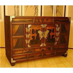 Mid 19th C. Persimmon Korean Butterfly Chest #1696538