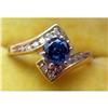 Image 1 : Blue and White Diamond Ring  #1696616