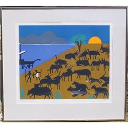 Romare  Bearden Silkscreen, Cattle of the Sun G#1710842