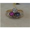 Image 1 : 18 Ct. Gold Diamond Ruby and Sapphire Ring #1711163