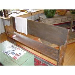 French church pew bench with original paint #1711362
