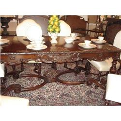 Magnificant Hand Carved Dining Table, 1920 #1711389