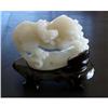 Mutton Fat  White Jade Carving of  Double Lions#1711397