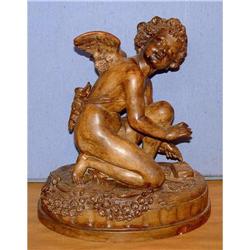 19c Cupid Sharpening Arrow Terracotta Sculpture#1711448
