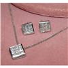 18kt Gold Princes Cut Diamond Necklace Earrings#1711459