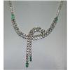 14kt Gold 16ct Diamond and Emerald Necklace 14k#1711479