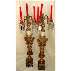 19c French Bronze Angel Girandole Candelabra #1711487