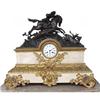 Image 1 : 19c French Hunt Scen Bronze Mantle Clock #1711491