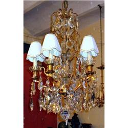 French Crystal and bronze Chandelier 5L #1711534