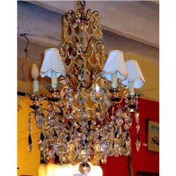 French Crystal and bronze Chandelier 6L #1711535