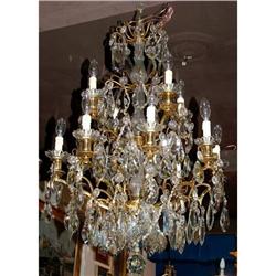 12L French Chandelier bronze and crystal #1711540